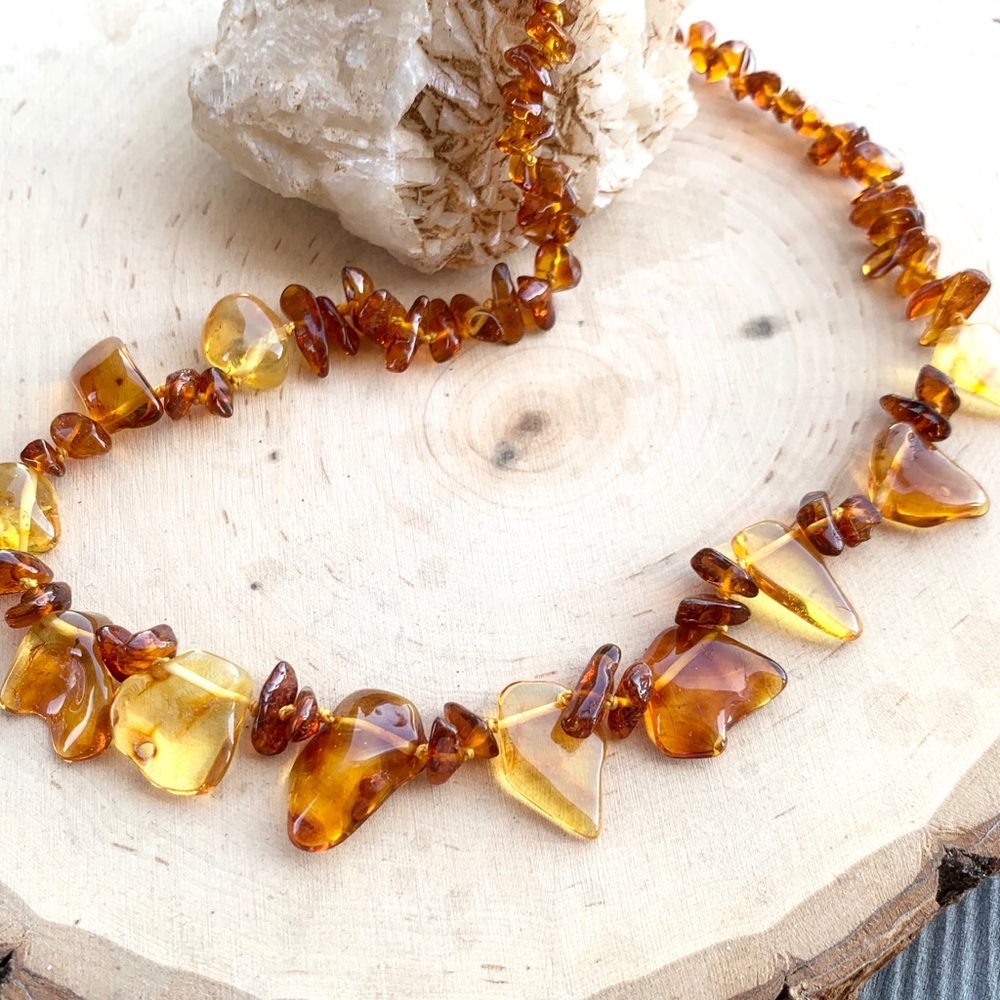 Genuine BALTIC AMBER Necklace Honey & Cognac Beads